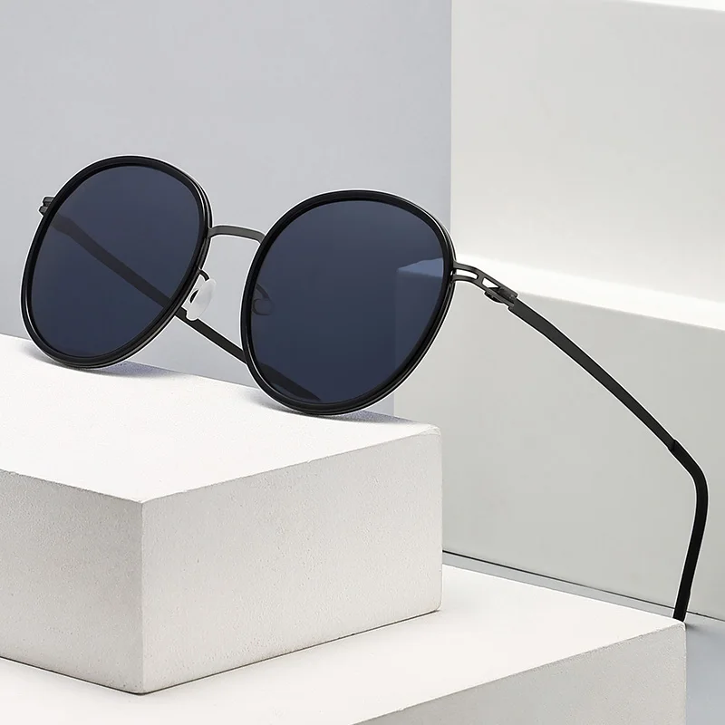 Osicare My1001 High Quality Metal Round Stainless Screwless Custom Designer Brand Sun Glasses Men Luxury Sunglasses