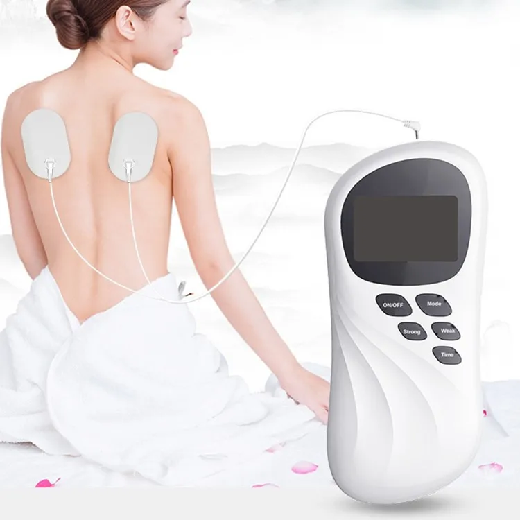 Microcurrent Digital Muscle Stimulator Mini Sticker Tens Unit Electric Pulse With Massage Slipper Mini Portable Neck Massager