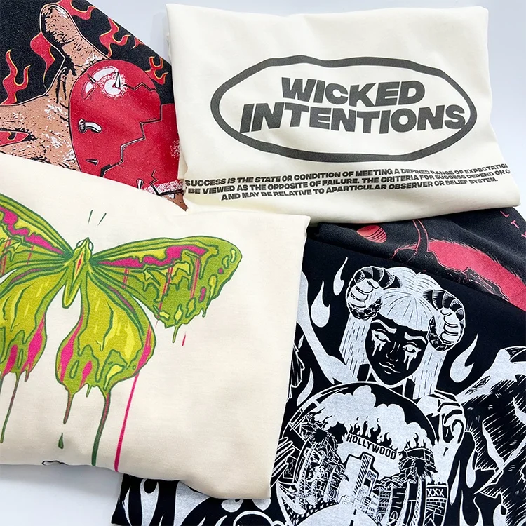 high quality brown t-shirt streetwear 100% cotton 260gsm heavyweight t-shirt drop shoulder DTG printing mens boxy tshirt