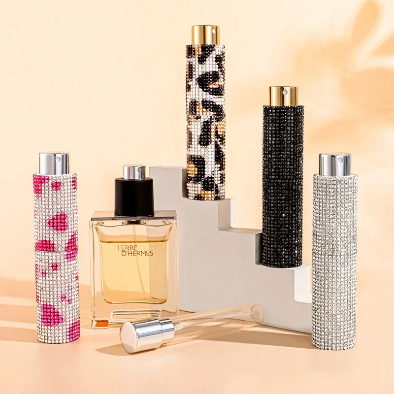 10ml perfume dispenser with diamond-set travel dispenser Mini portable spray bottle Empty bottle Essence Gift