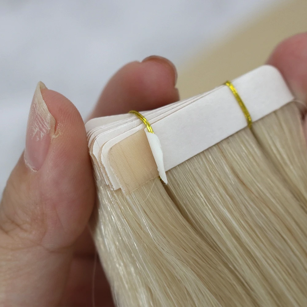 Cuticle Intact High Quality Tape In Hair Extensions Natural Color 100% Human Hair PU Tape Adhesive Tape