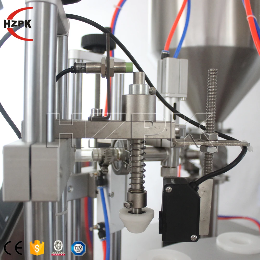 HZPK Semi-auto Ultrasonic Lotion Soft Plastic Tube Filling And Sealing Machine for plastic tube composite tube