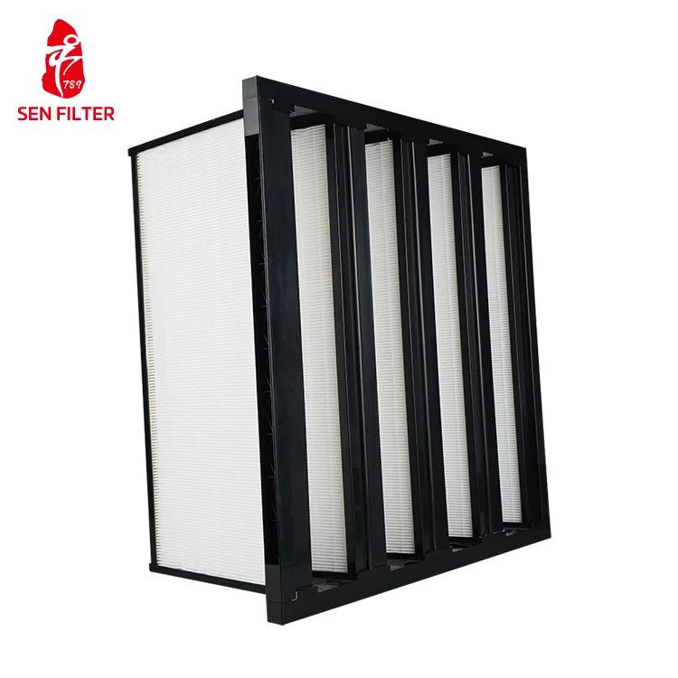 High Efficiency Single-Header V Bank HEPA Air Filter Box V Bank HEPA Filter
