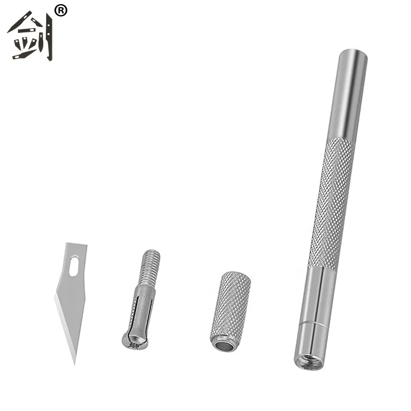 Premium Aluminum Handle Art Craft Hobby Knife with 6 Blades