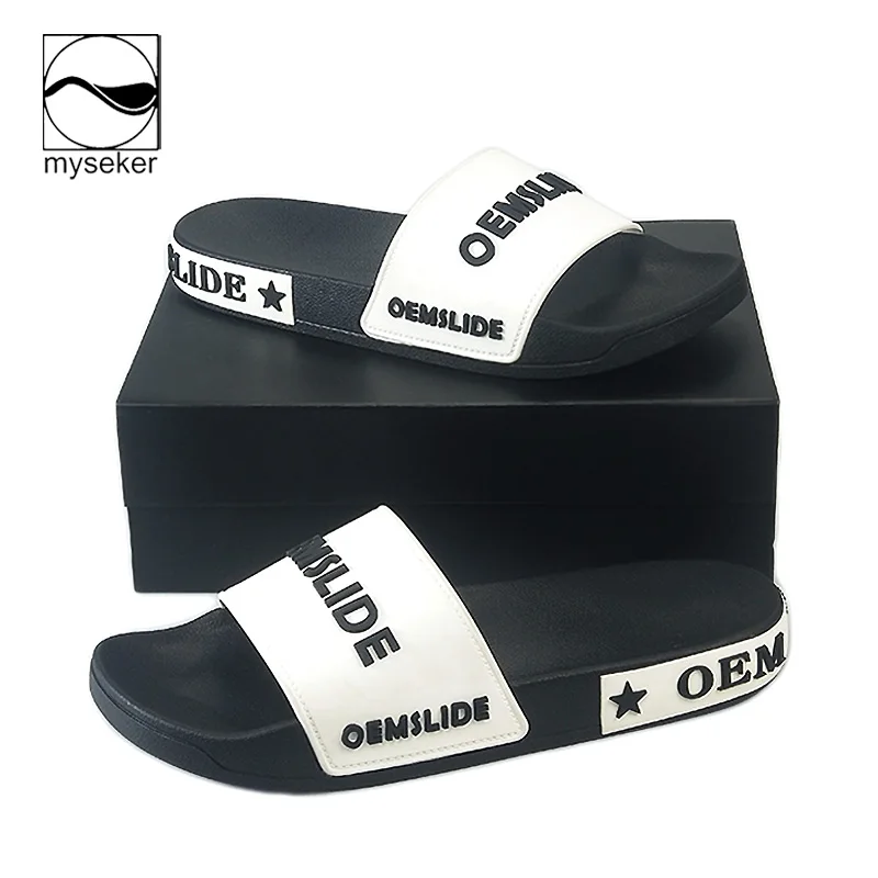 Custom Logo Slide Letter Pvc Slippers Newest New Designer Fashion Slides Top Quality Men Slides Slipper Manufacturer