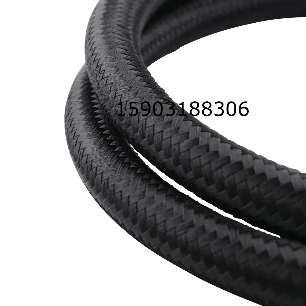 Auto Racing High Performance AN6 Black Nylon Braided Fuel Oil Gas Line Vehicle fuel return tube flexible oil cooler rubber hose