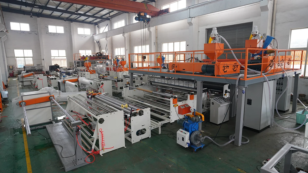 CE ISO certificated low cost high speed double screw laminated air bubble film production line