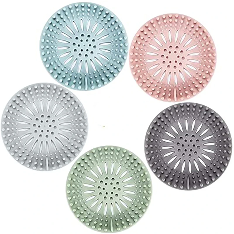 Amazon Best selling Shower Drain Hair Catcher Durable Silicone Hair Stopper For Bathroom Bathtub and Kitchen