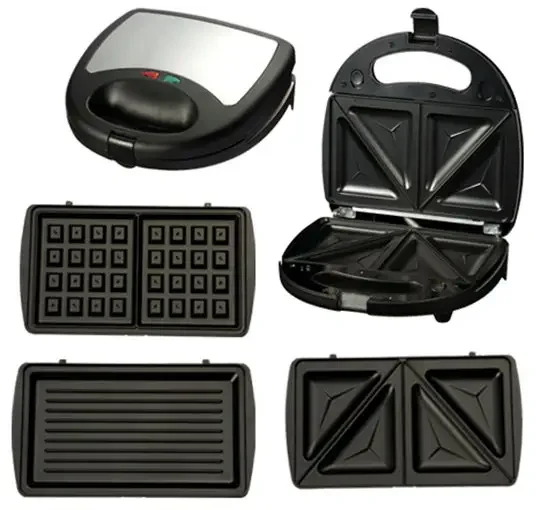 3 in 1 Sandwich Machine Non Sticker Toaster Detachable mini waffle breakfast maker