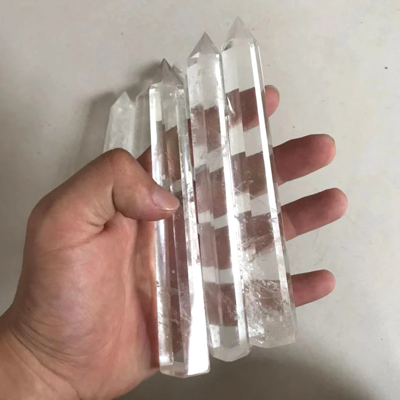 Wholesale hand carving natural clear quartz crystal point