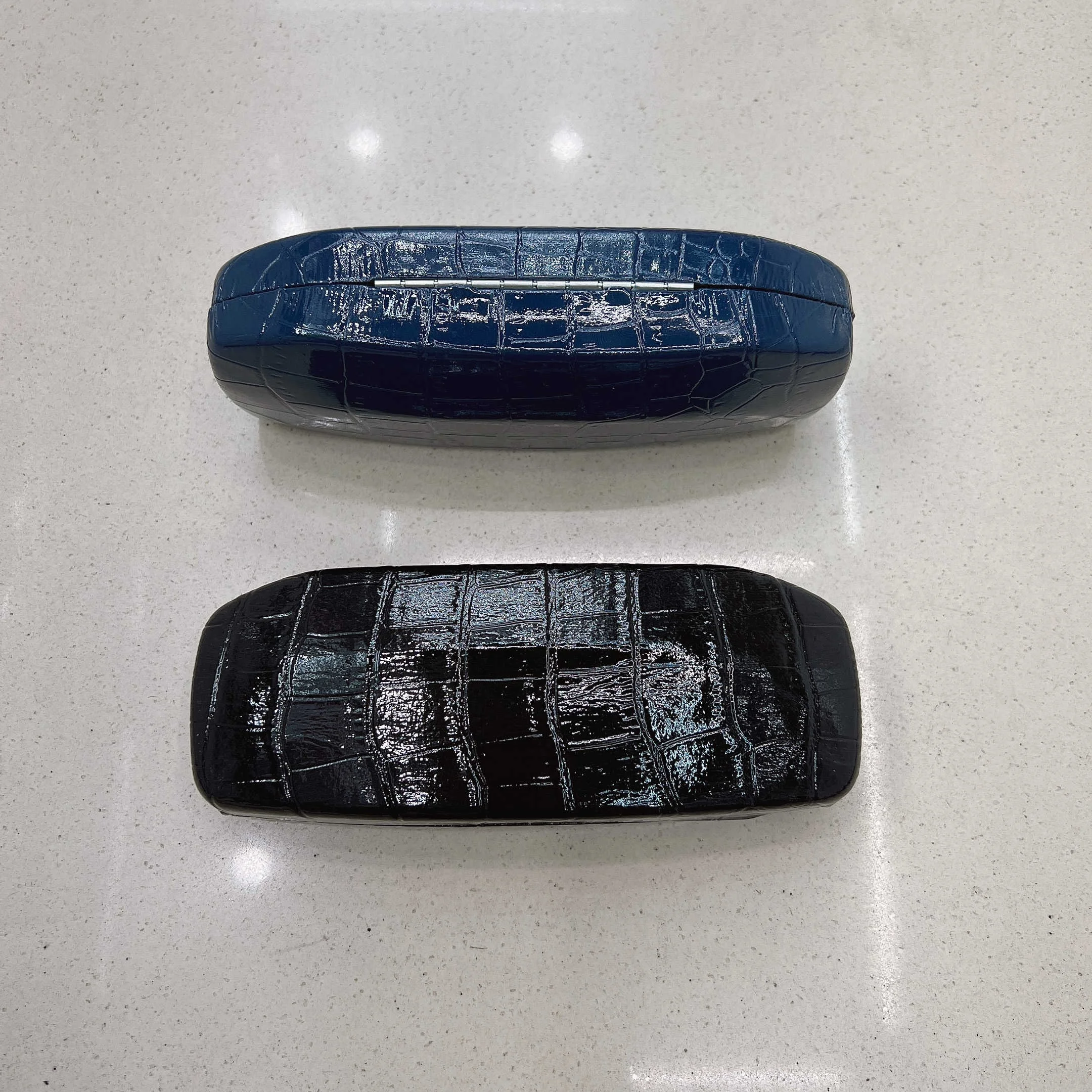 Crocodile fabric trapezoidal fashion eyewear box optical glasses cases