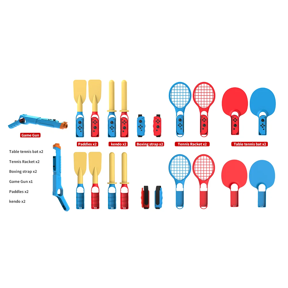 New Game sports suit 11 in 1 sports suit racquet + gun stock + boxing strap + fencing grip + rower handle for Nintendo Switch