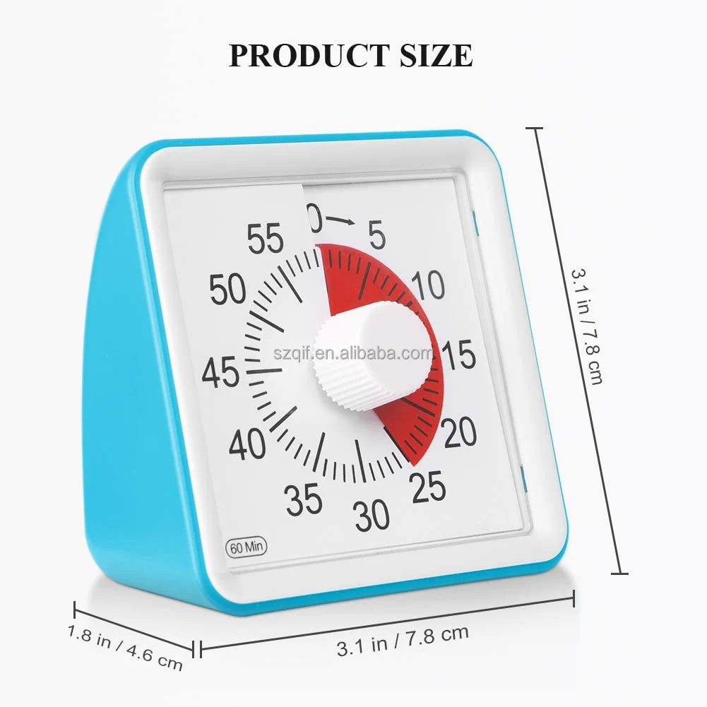 60-Minute Visual Timer Silent Study Timer for Kids and Adults Time Management Countdown Timer for Teaching