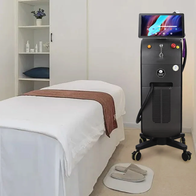 Diode laser 4 wave hair removal device 1600W Four waves with AI skin scanner Adjustable tips