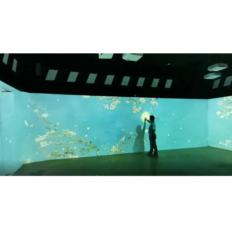 Multi sensory holographic projection 360 degree Interactive Wall floor projector Immersive Interactive projection