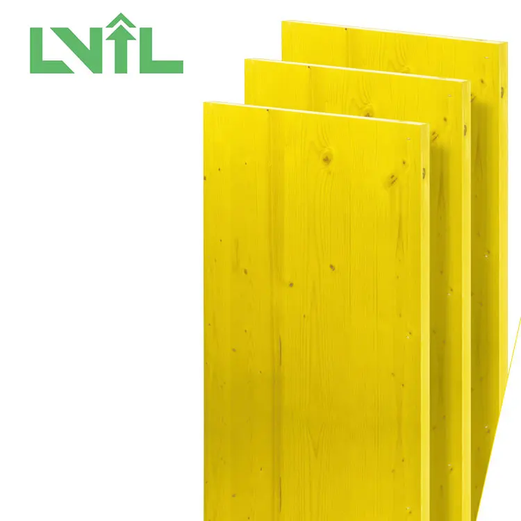 LIVL formwork 3-ply shuttering plywood spruce/pine yellow 3-ply panels structure 9+9+9 mm for concrete formwork