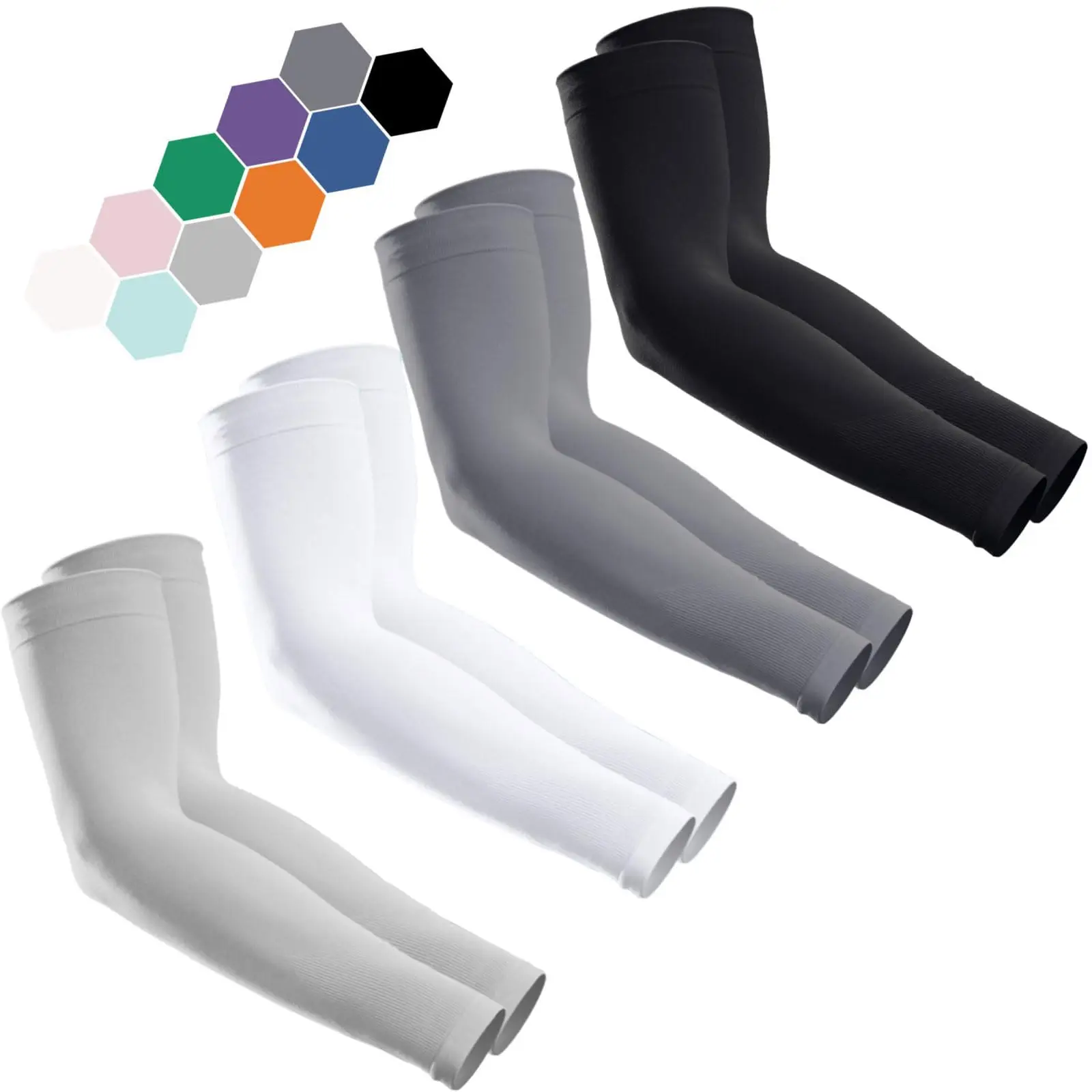 Outdoor Fashion Item High Quality Customized Logo 95%Polyester 5%Spandex Cooling Thinner Elastic Sun Protection Solid Arm Sleeve