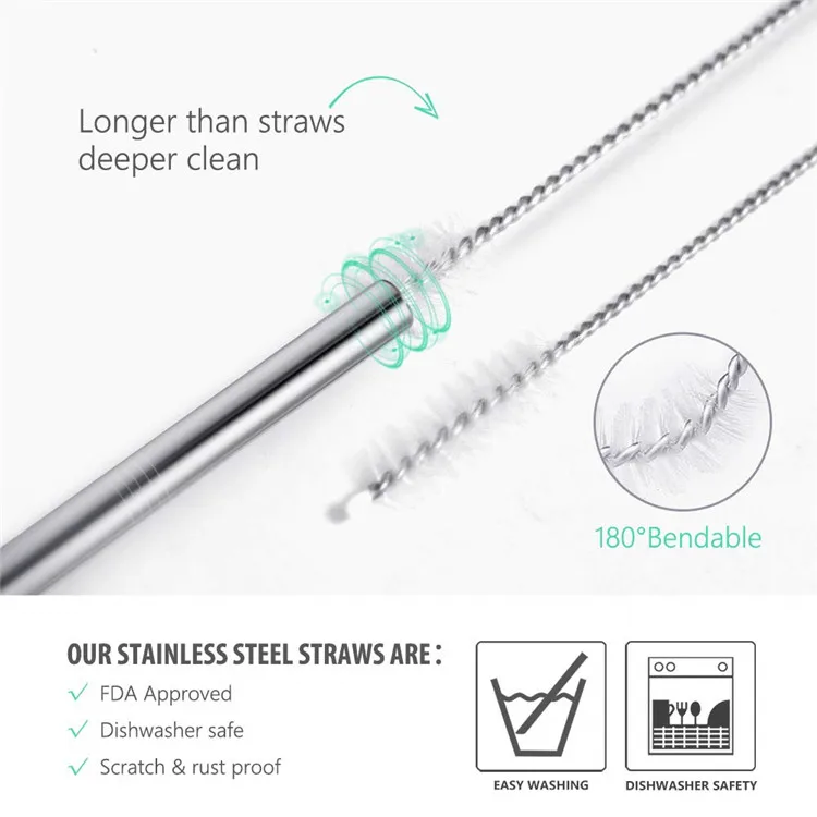 
Custom Hot Sale 120mm 125mm 140mm 160mm 5inch 6.3inch Short Bar Cocktail 304 Metal Stainless Steel Drinking Straws With Logo 