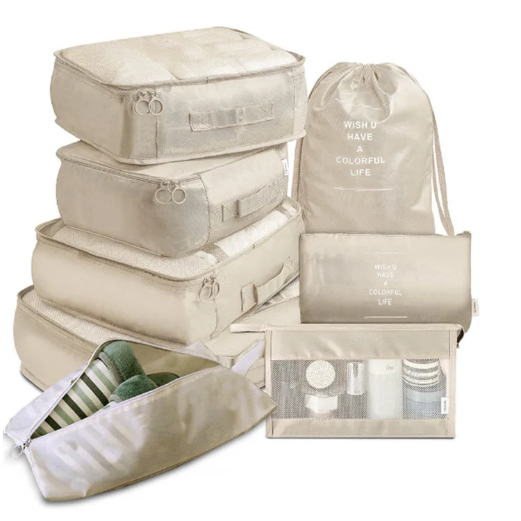Packing Cubes for Travel, 8Pcs Travel Cubes Set Foldable Suitcase Organizer Lightweight Luggage Storage Bag DOM107