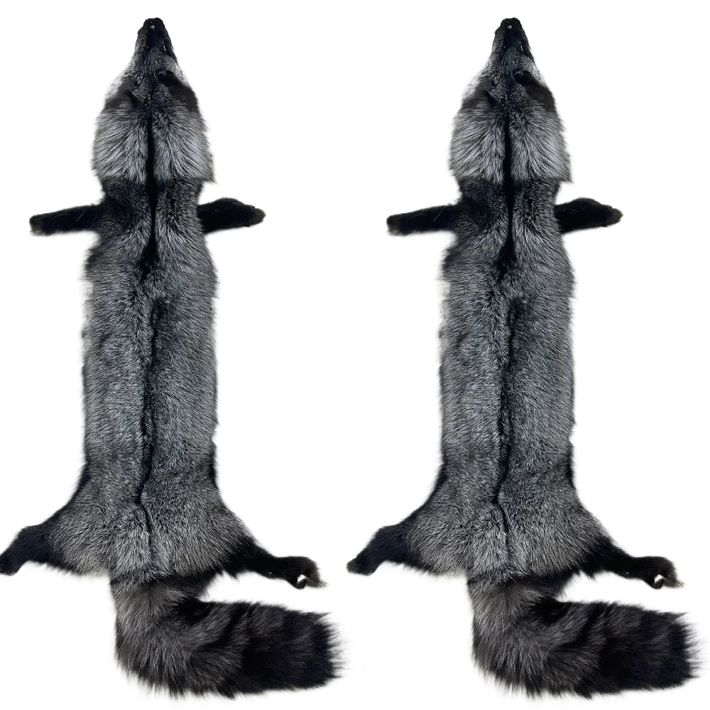 Natural Tanned  Dyed fox fur and natural raccoon fur skin pelt Animal fur for DIY Crafts  Fox Pelts