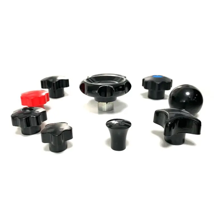 TOP Quality Star Plastic Head Thread Black handle Screw Bakelite Knob cheap oem/odm adjustable screw knobs
