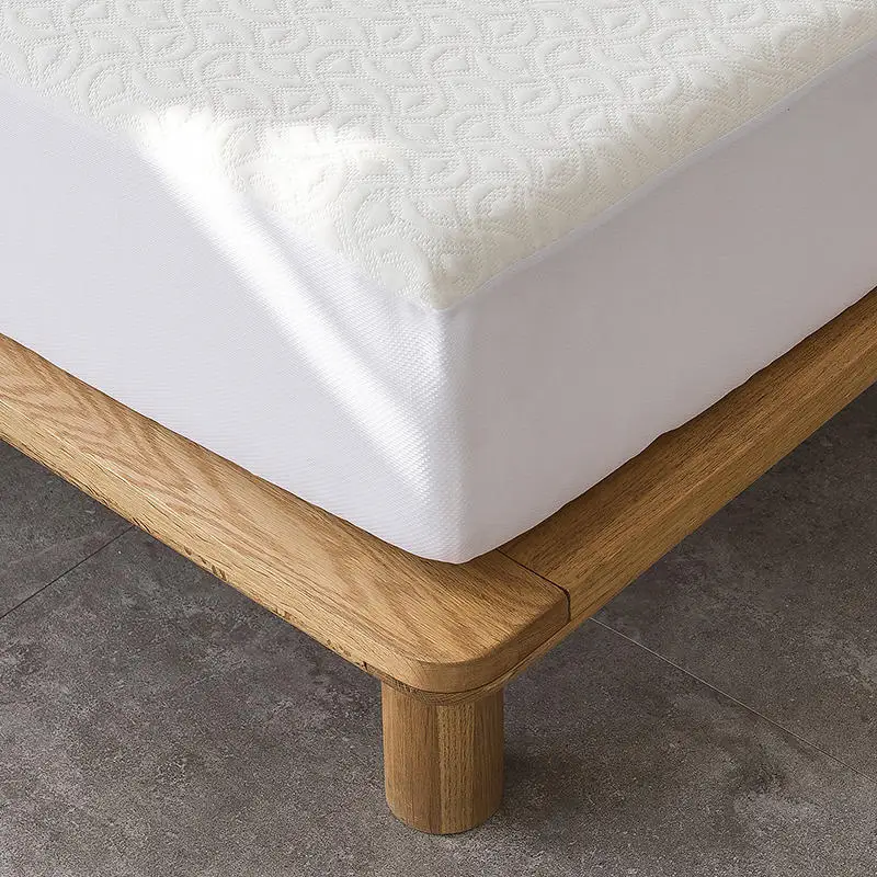 100% Bamboo Fabric All-Season Bed Protection Pad Plain Dyed Knitted Waterproof Protector Mattress Cover