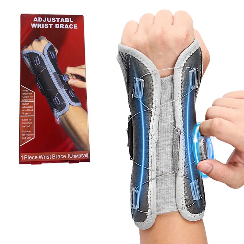 Custom High Quality Adjustable Hand Splint Rotary Button Wrist Stabilizer Support Orthopedic Wrist Brace for Carpal Tunnel