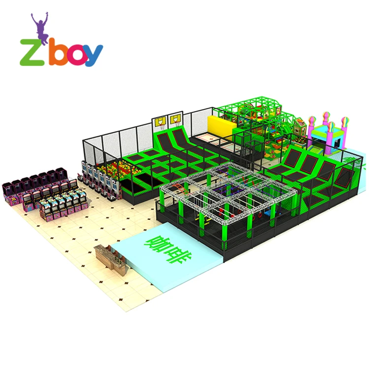 
China Maker Customized Kids And Adults Commercial Trampoline Park Equipment 