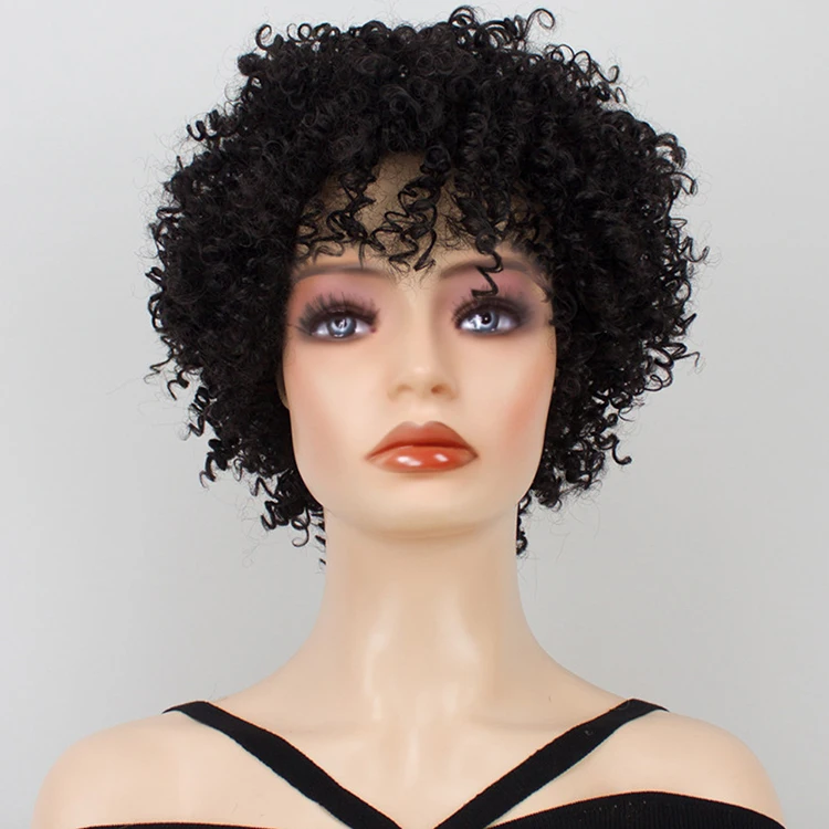 Best Seller Ombre Deep Wave 10 inch Afro Curly Wig For Black Women Black Super Short Wet And Wavy Wigs