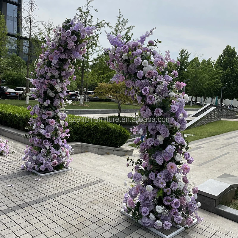 Customized Wedding Entrance Decor Blue And Yellow Color Flower Arch Decoration Boho Flower Arch Wedding Backdrop
