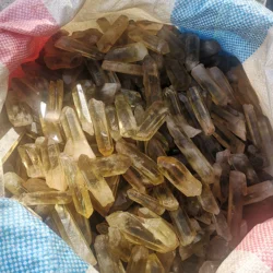 Wholesale Natural Smoky Crystal Quartz Point Raw Rough Citrine Strip Crystal Specimen