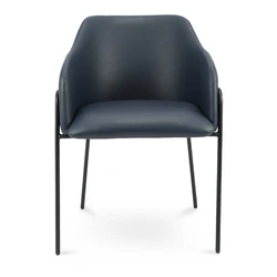 Upholstered Leather Chairs Brown Synthetic Leather  Dining Chair For Hotel