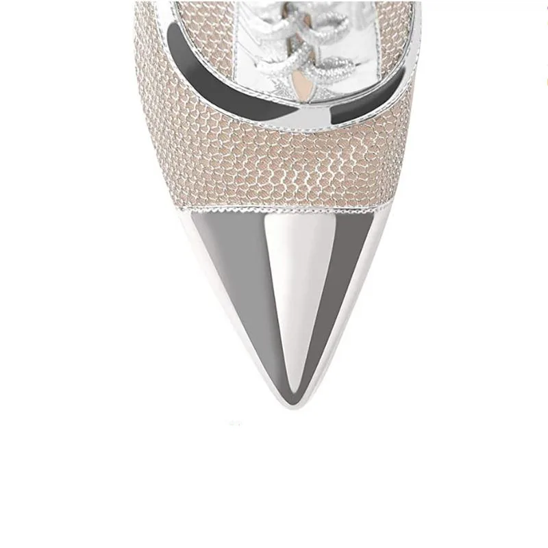 Manufacturer Wholesale Sexy Stiletto High Heel Pointed Toe Lace Up Mid Calf Women Boots