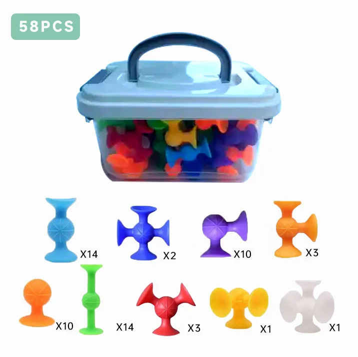 Zhiqu Toys Silicone Soft Building Blocks Sticky Play Children Educational Toy DIY Big Particle Building Blocks Sucker Toy