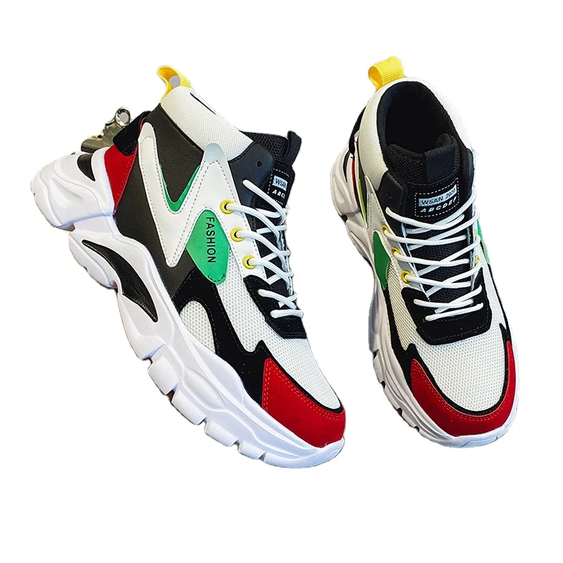 
2021 cheap Design Hot Style Autumn Winter High Top Sneakers Daddy Shoes Basketball Men Fashion Light Weight Shoes 