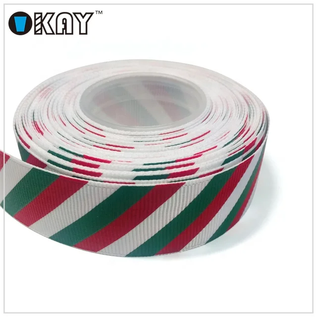 Free Sample Red and Green Stripe Wholesale Christmas Ribbon