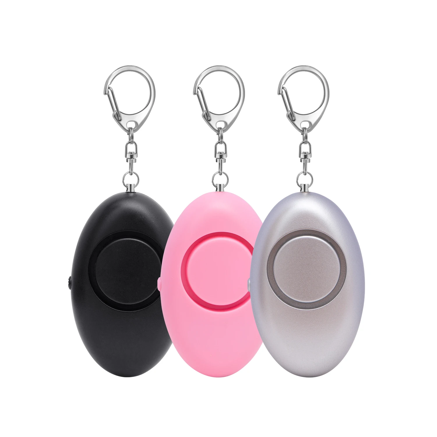 Anti Attack Self Defense Personal Alarm Keychain for Women 125 dB Security Panic Button Siren with LED Flashlight