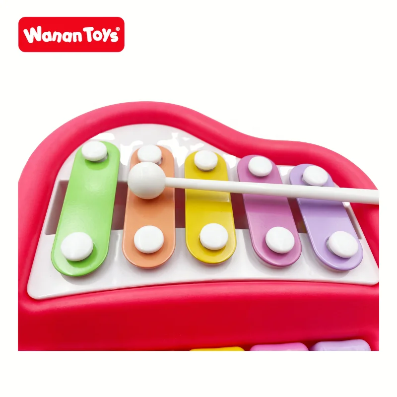 2024 hot sale children baby musical instrument 5 tone small xylophone learning toys 2 In 1  piano  educational  toy for kids