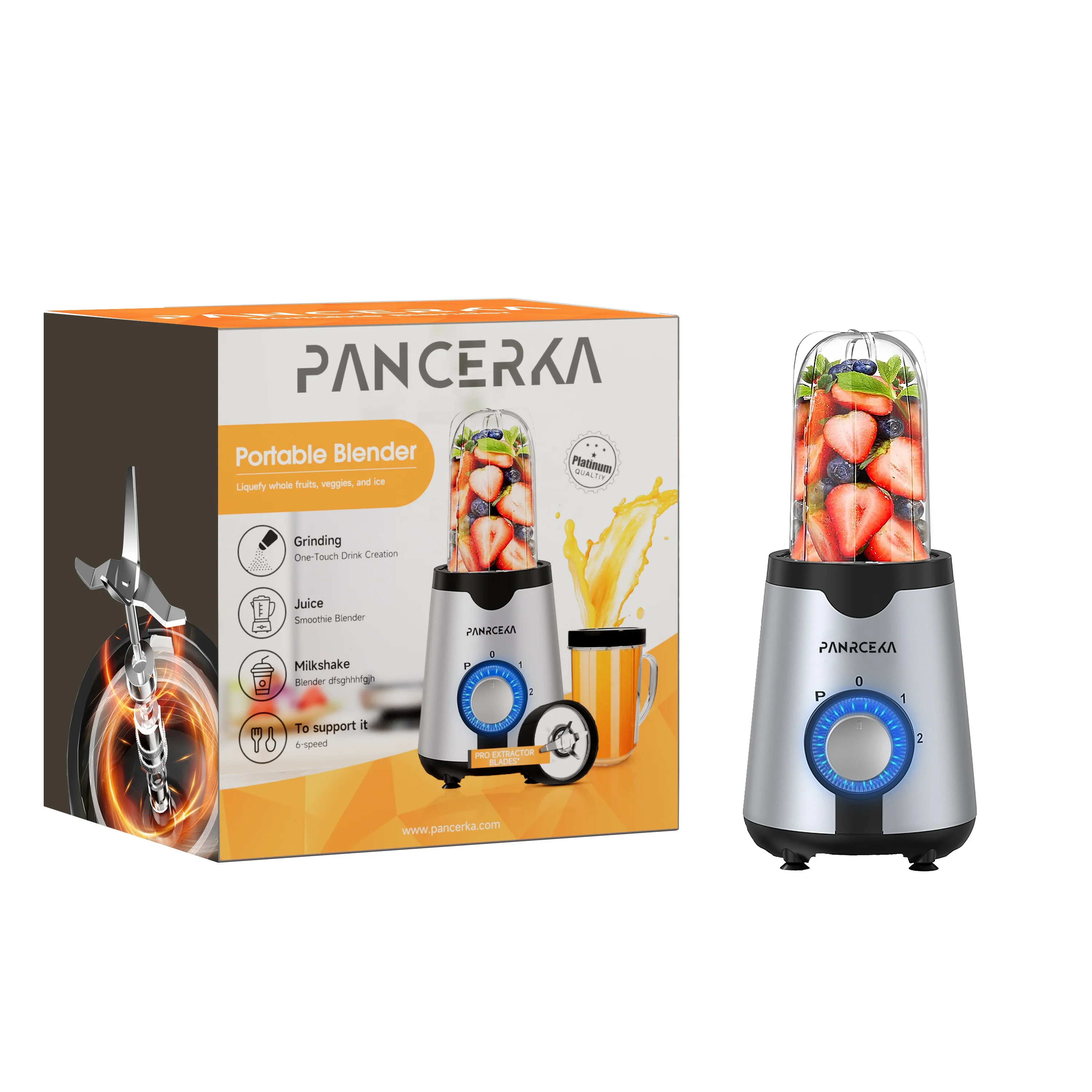 PANCERKA Portable Blender Mini Mixer Electric Juicer Machine Fresh Fruit Juice Blender Smoothie Maker Blender for Travel Kitchen