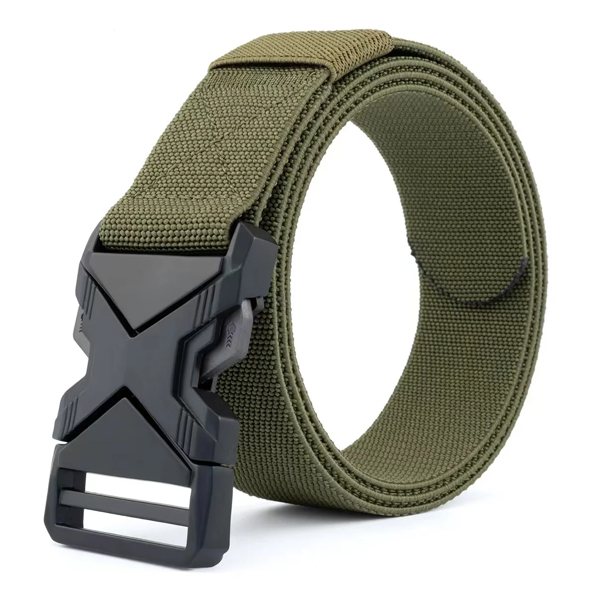 Tactical Belts Durable Nylon Adjustable Alloy Automatic Buckle Fabric Tactical Stretch Belt For Men