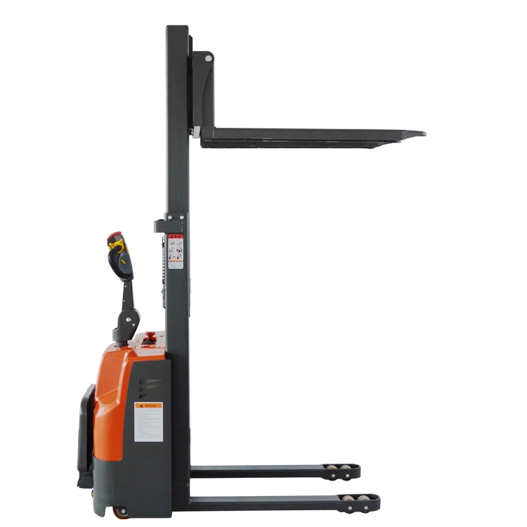 1Ton Hydraulic Drive Electric Hydraulic Stacker Forklift Pallet Truck High Lift Stacker for Building Material Shops
