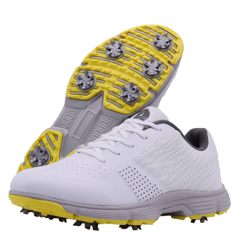Wholesale Nylon Squares Number 1 Ecoc Leather Spike Mens Custom Golf Shoes Men Waterproof Kid