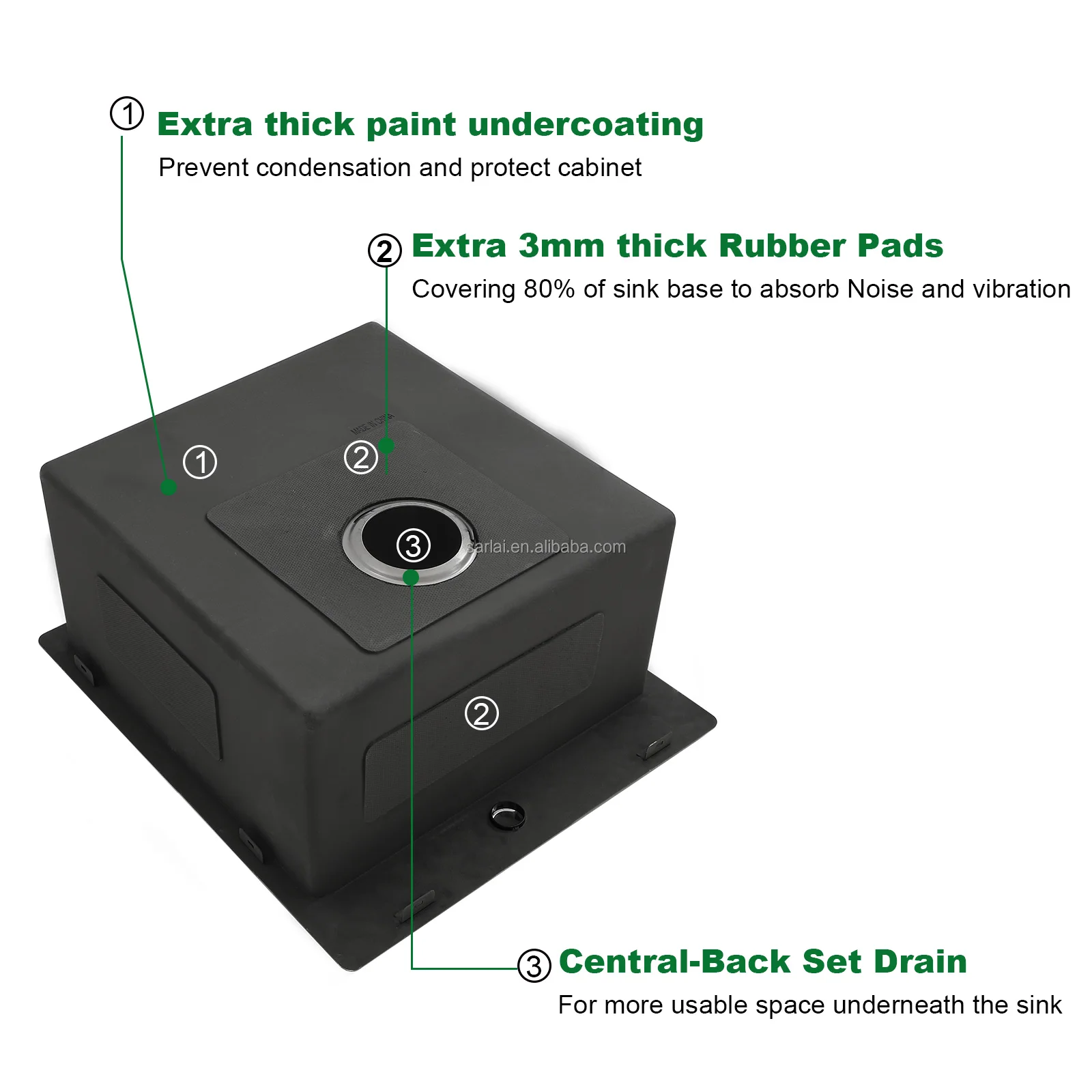 Household 304 Stainless Steel Sink with Simple Single Sink Design and Drain Rack Multifunctional Kitchen Stainless Steel Sink
