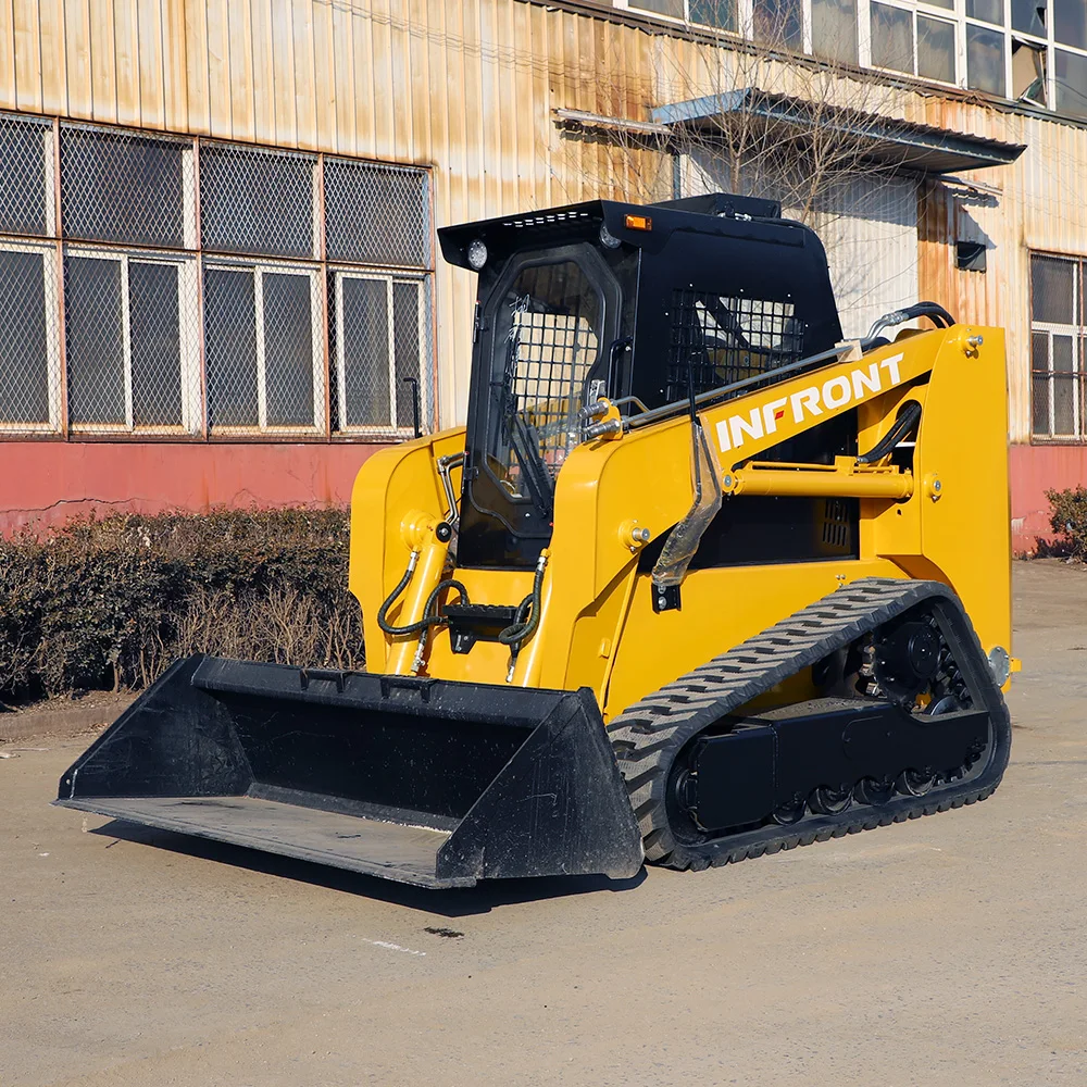 INFRONT closed cabin skid steer loader YF25 YF50 YF75 wheel track skid steer loader for sale