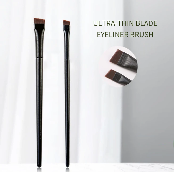Portable Brow Liner Contour Brush Super Thin Flat and Straight Outline Eyeliner Brush Angled Sharp Fine Oblique Eyebrow Brush