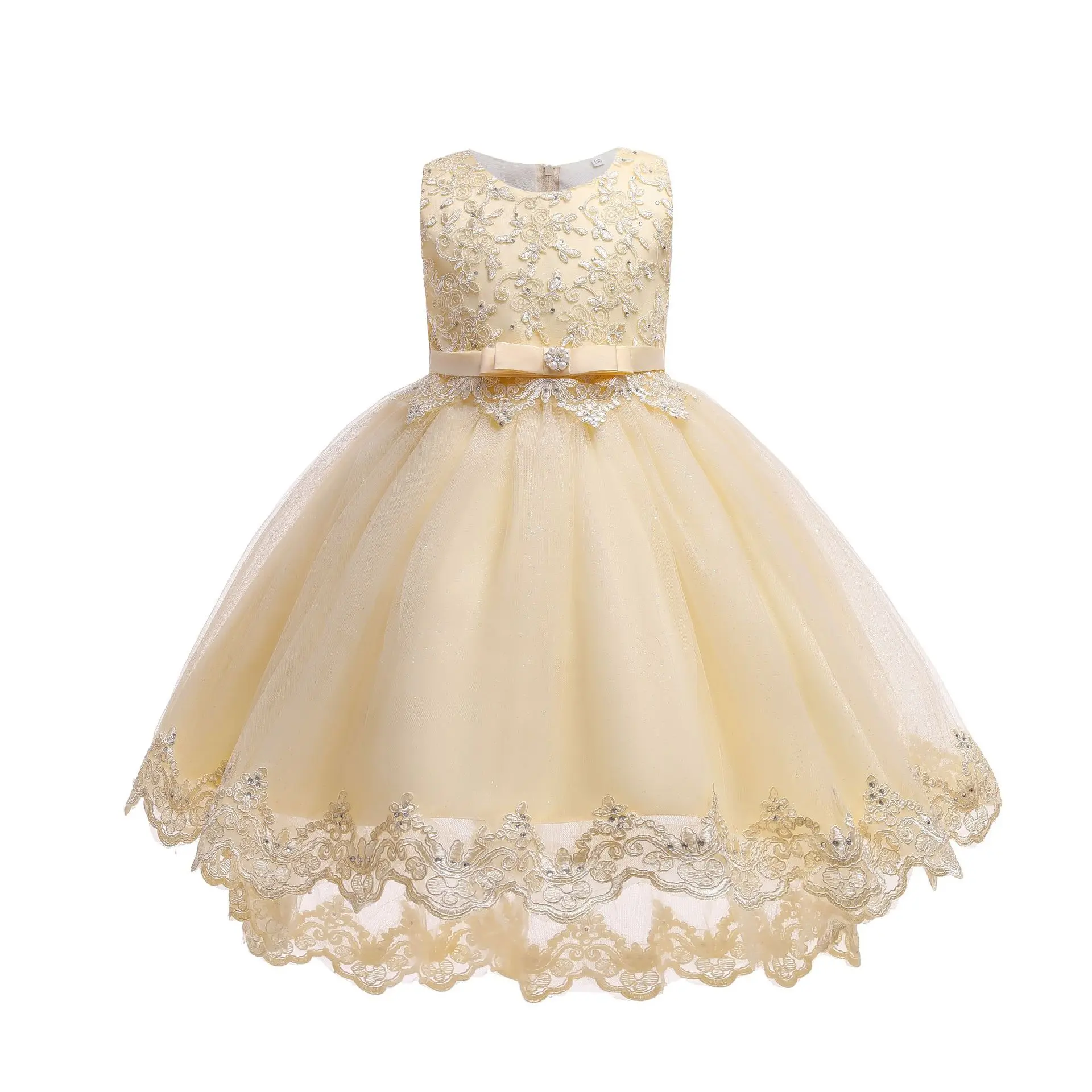 High quality luxury gown sprincess pocahontas girl wedding dress Birthday Party Wear Weeding Frocks Flower girls Dresses