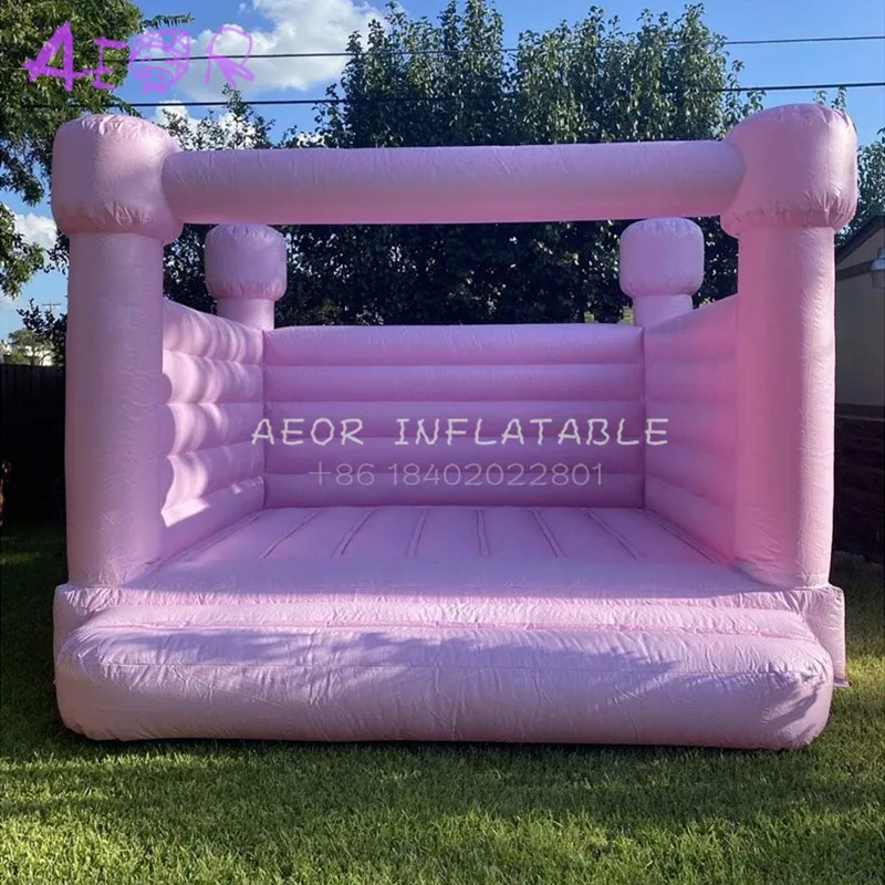 Popular customized color bouncy castle Inflatable pink bouncy castle for wedding, inflatable pink castle for sale