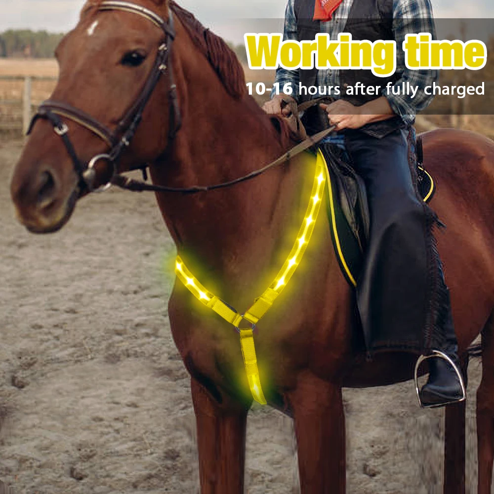 
New Arrival Led Light Flashing Driving Harness Breast Collar Horse 