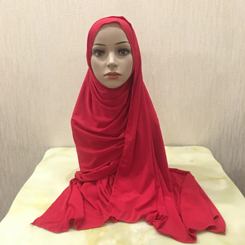 
Free sample Wholesale Ribbed fabric large fashion scarf with stretch Malaysian turban cap muslim hijab 