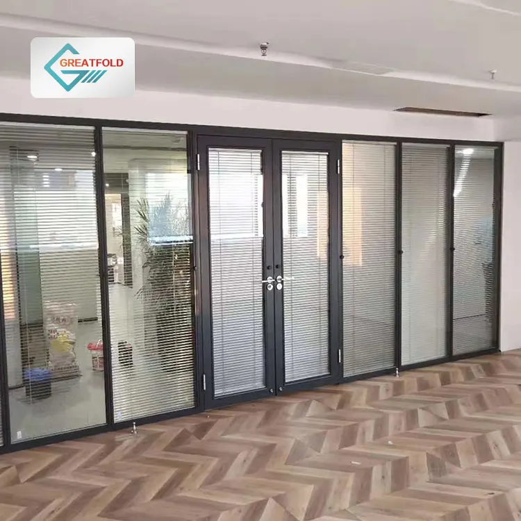 Customization Aluminium Frame Soundproof Office Glass Partition Walls for Room Divider